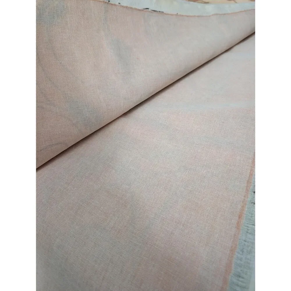 Burnt Orange Floral Flocked Scrim Backed Upholstery Fabric 42